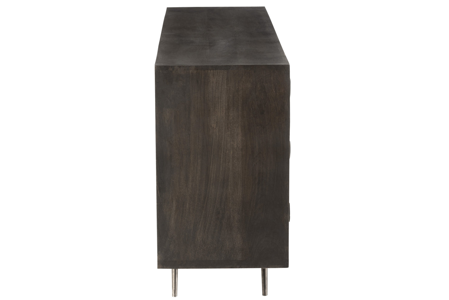 Armoire Basse Ethnique 2 Portes + 6 Tiroirs Bois De Manguier Marron