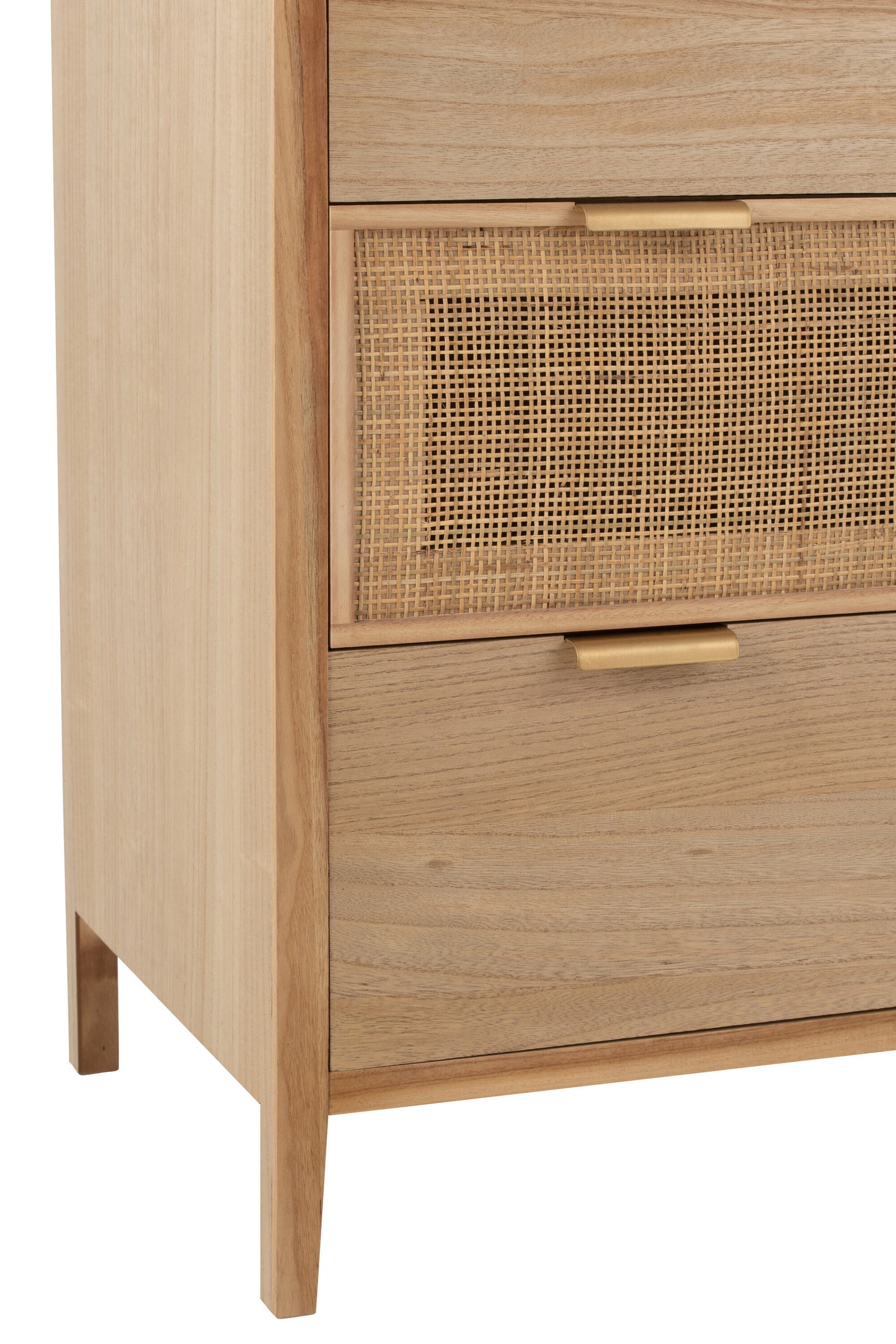 Armoire 3 Tiroirs Bois/Rotin Naturel