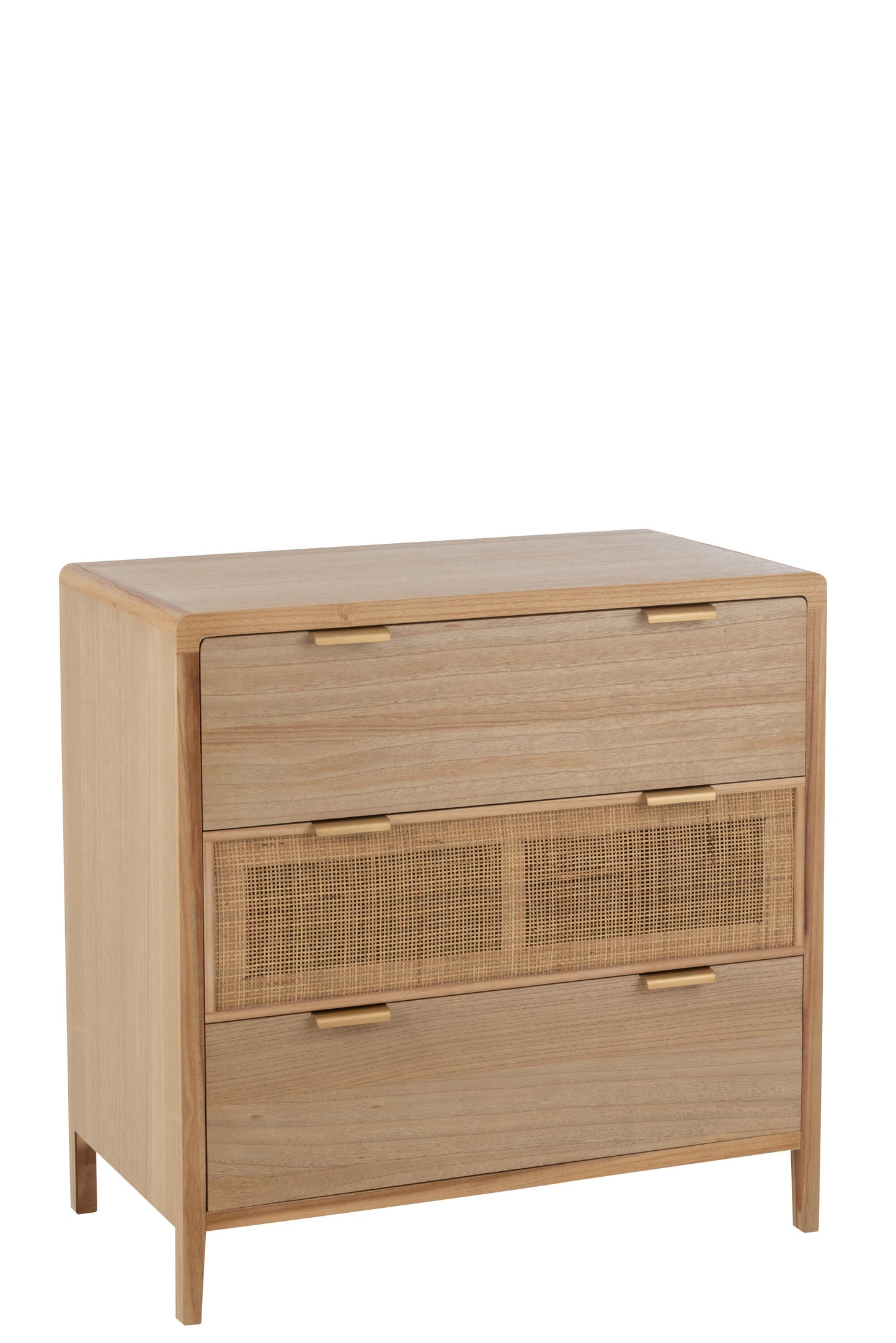 Armoire 3 Tiroirs Bois/Rotin Naturel