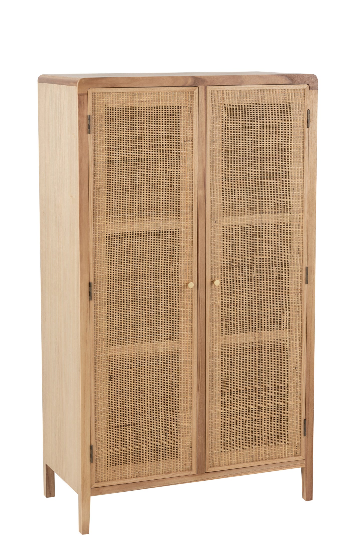 Armoire 2 Portes Bois/Rotin Naturel