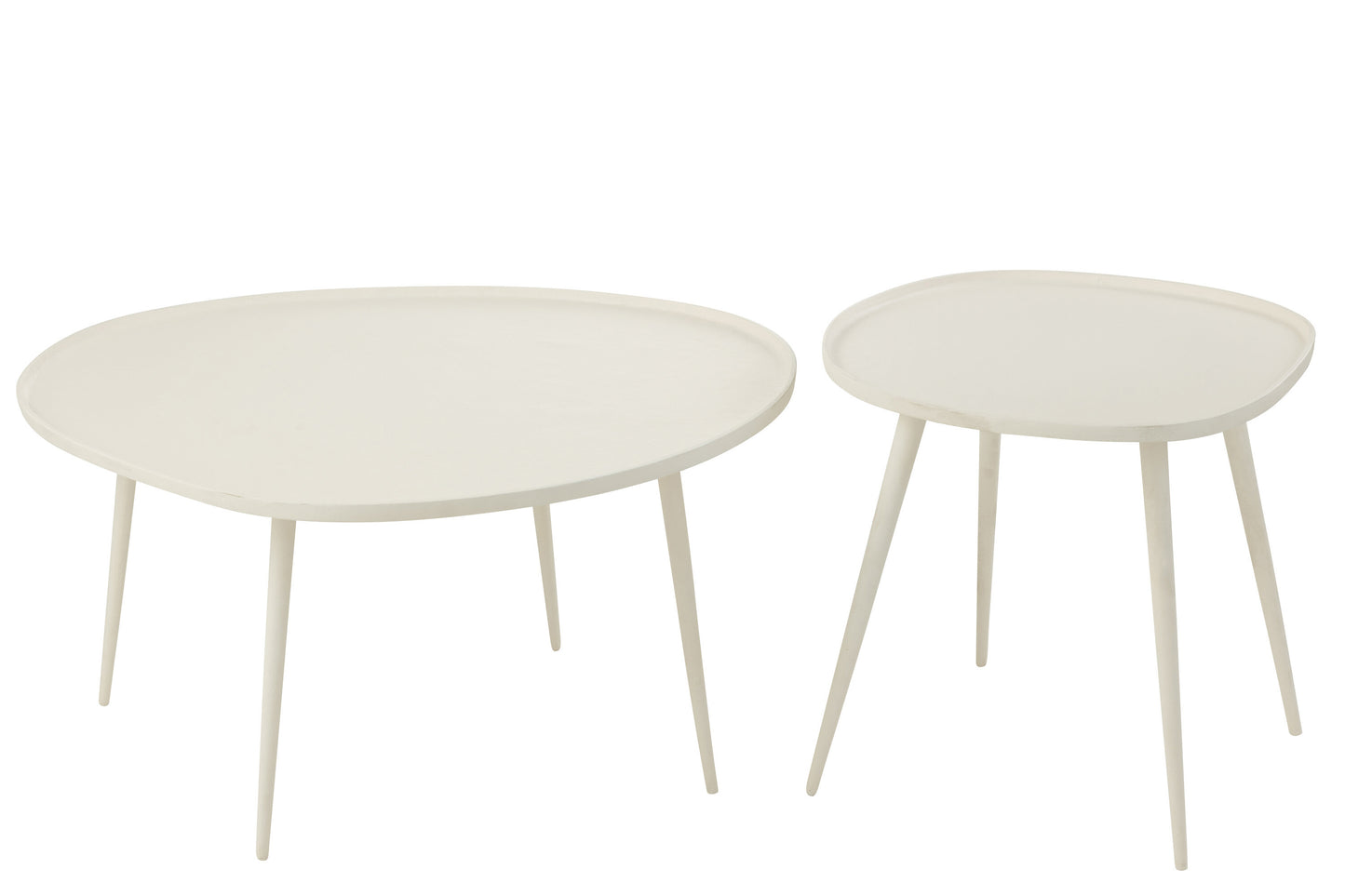 Set De 2 Tables Vinta Aluminium Blanc