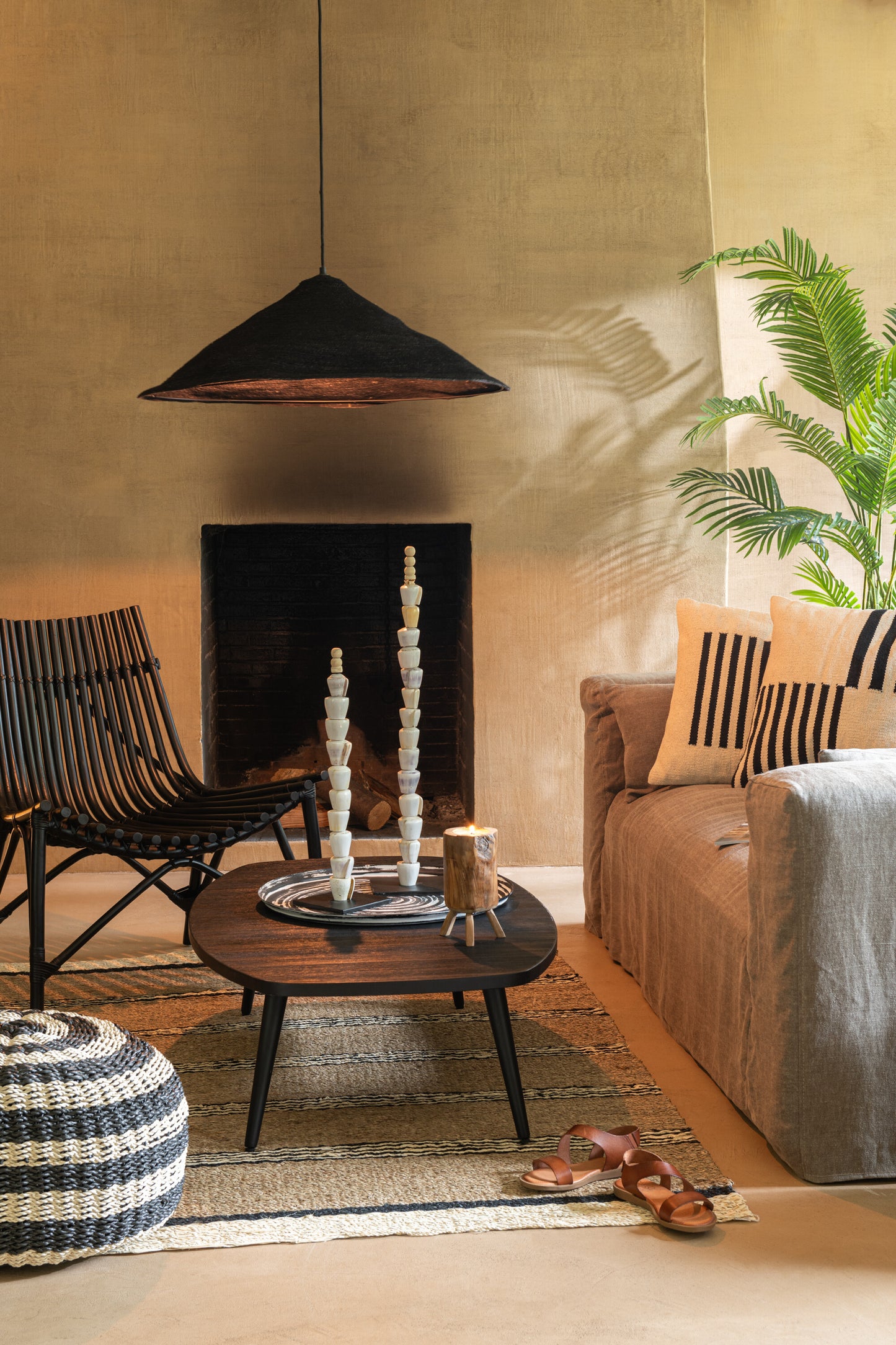 Table Basse Rectangulaire Teck Recycle Noir