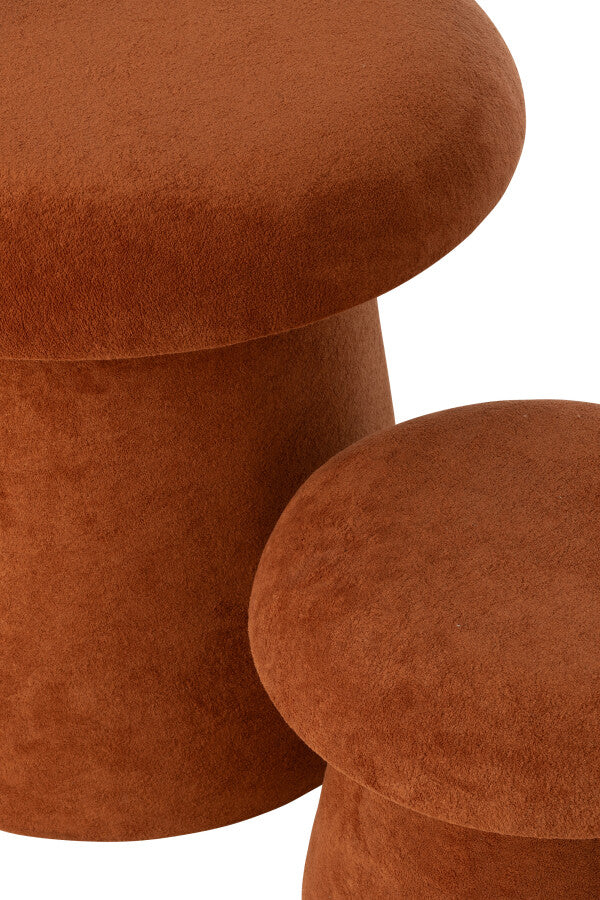 Set De 2 Tabouret Champignon Mdf Terracotta