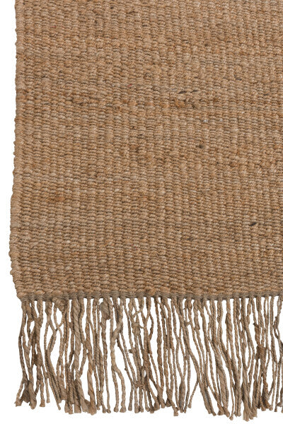 Tapis Effiloche Jute Naturel