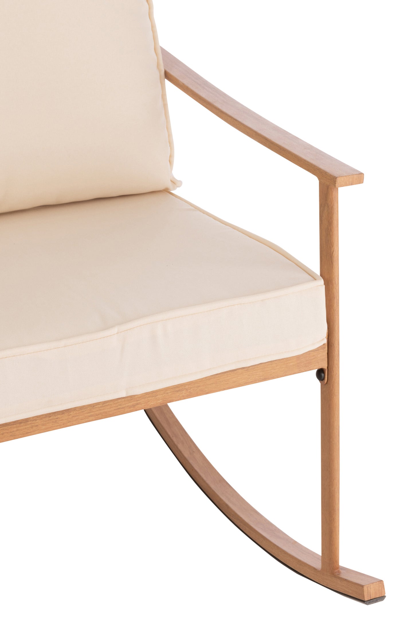 Chaise A Bascule Metal/Textile Blanc/Naturel