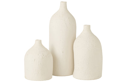 Vase Enya Bouteille Ceramique Blanc Large