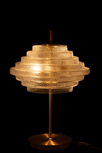 Lampe De Table Led Or Metal/Verre Transparent