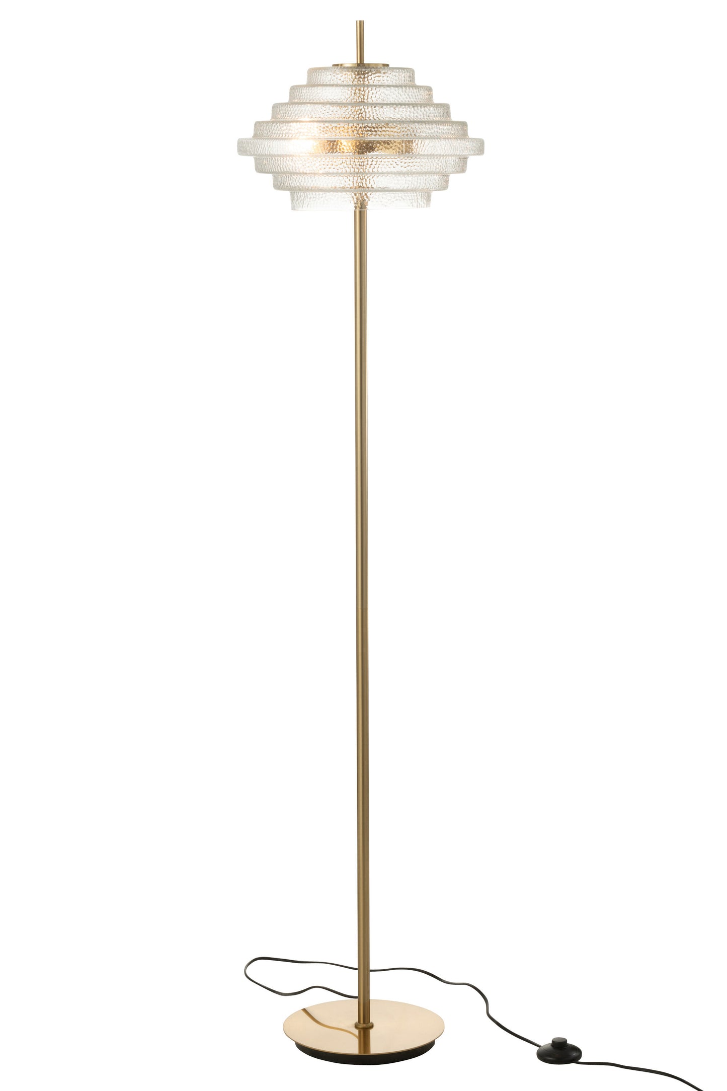 Lampe Sur Pied Led Or Metal/Verre Transparent