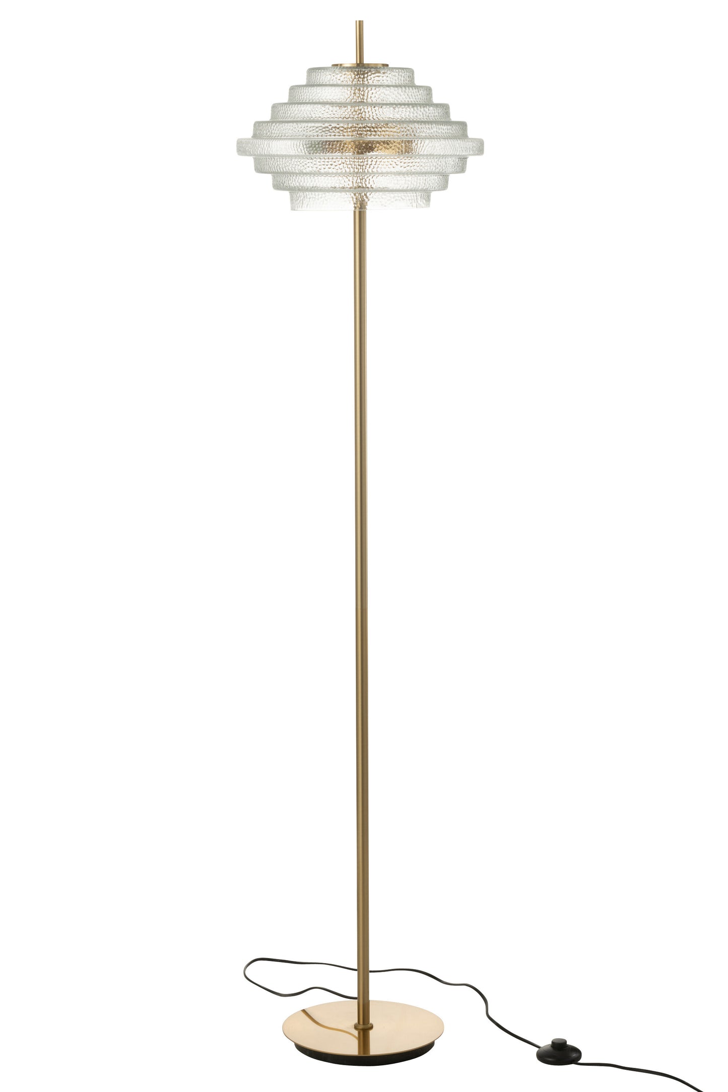 Lampe Sur Pied Led Or Metal/Verre Transparent