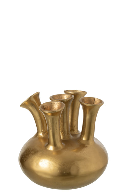 Vase Tulipe Aluminium Doré